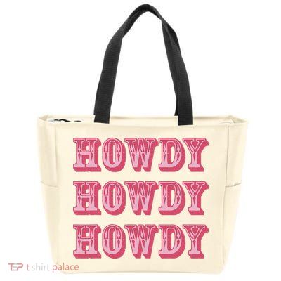 Howdy Cowgirl Retro Vintage Country Western Yeehaw Cowgirl Zip Tote Bag
