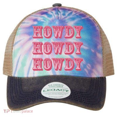 Howdy Cowgirl Retro Vintage Country Western Yeehaw Cowgirl Legacy Tie Dye Trucker Hat