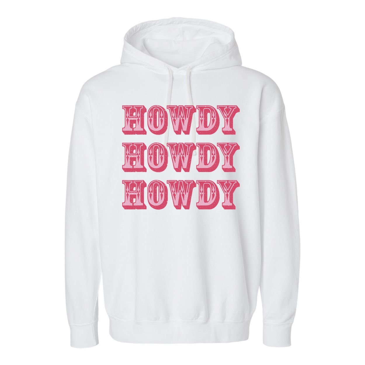 Howdy Cowgirl Retro Vintage Country Western Yeehaw Cowgirl Garment-Dyed Fleece Hoodie