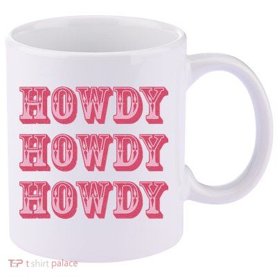 Howdy Cowgirl Retro Vintage Country Western Yeehaw Cowgirl 11oz C Handle Ceramic Mug