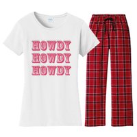 Howdy Cowgirl Retro Vintage Country Western Yeehaw Cowgirl Women's Flannel Pajama Set