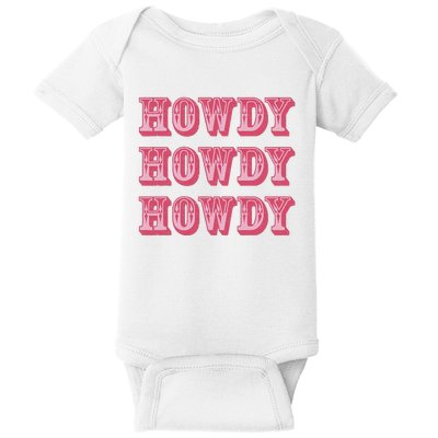 Howdy Cowgirl Retro Vintage Country Western Yeehaw Cowgirl Baby Bodysuit