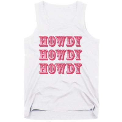 Howdy Cowgirl Retro Vintage Country Western Yeehaw Cowgirl Tank Top