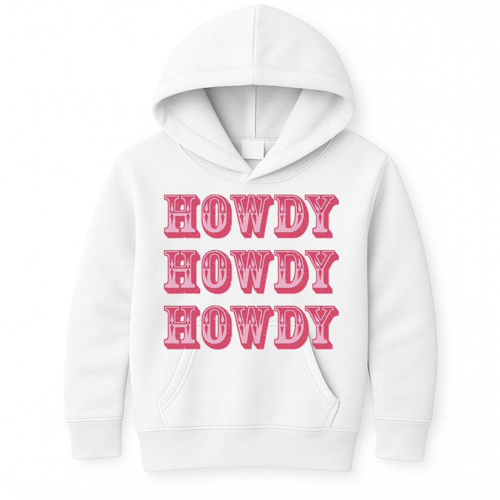 Howdy Cowgirl Retro Vintage Country Western Yeehaw Cowgirl Kids Hoodie