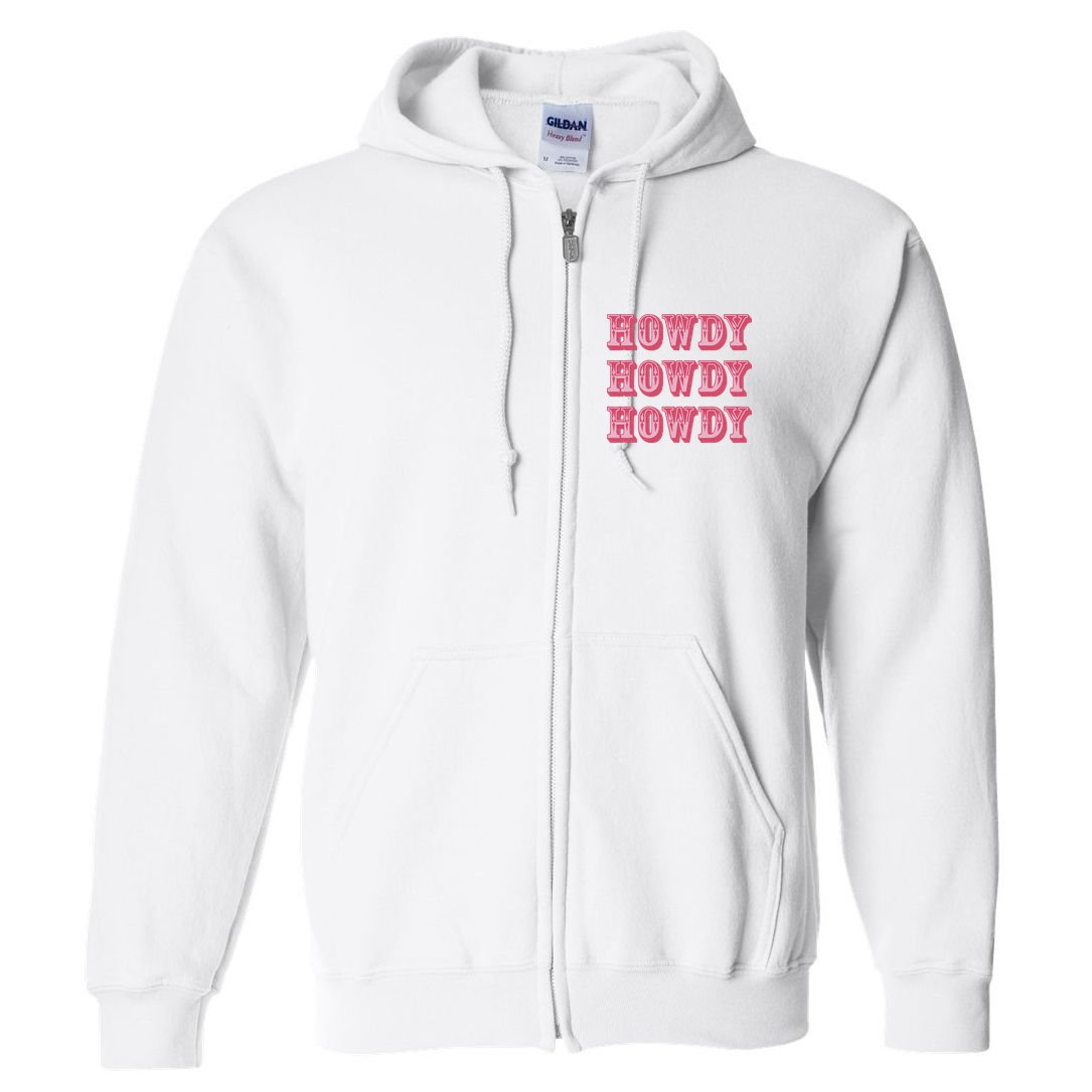 Howdy Cowgirl Retro Vintage Country Western Yeehaw Cowgirl Full Zip Hoodie