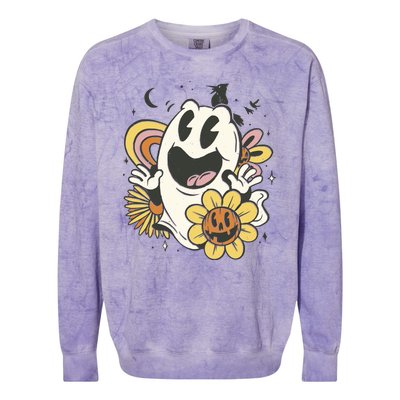 Halloween Cute Retro Ghost Colorblast Crewneck Sweatshirt