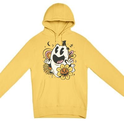 Halloween Cute Retro Ghost Premium Pullover Hoodie