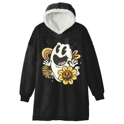 Halloween Cute Retro Ghost Hooded Wearable Blanket