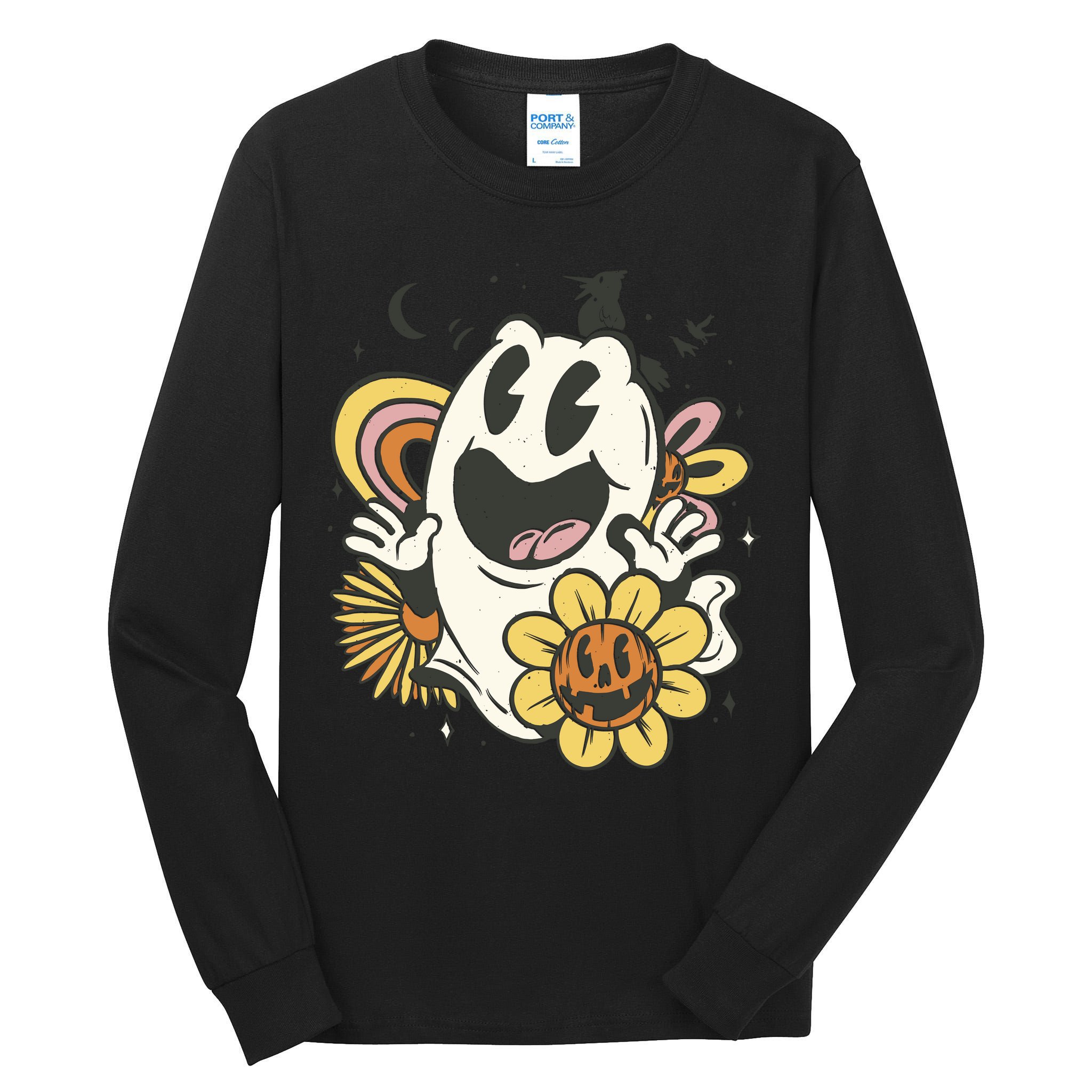 Halloween Cute Retro Ghost Tall Long Sleeve T-Shirt