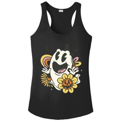Halloween Cute Retro Ghost Ladies PosiCharge Competitor Racerback Tank
