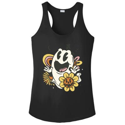 Halloween Cute Retro Ghost Ladies PosiCharge Competitor Racerback Tank