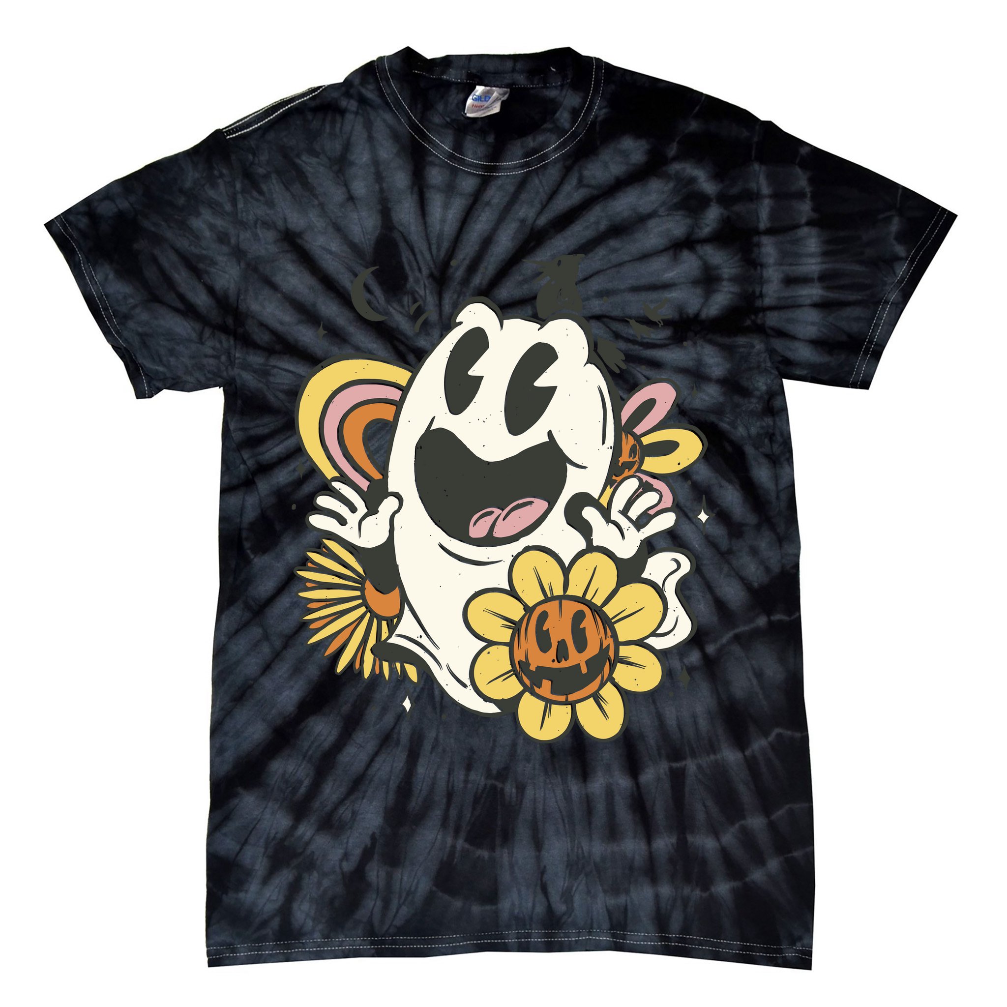 Halloween Cute Retro Ghost Tie-Dye T-Shirt