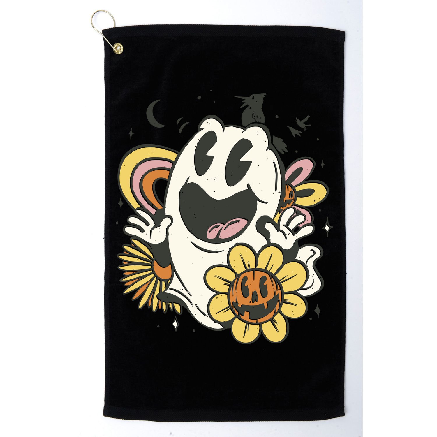 Halloween Cute Retro Ghost Golf Towel