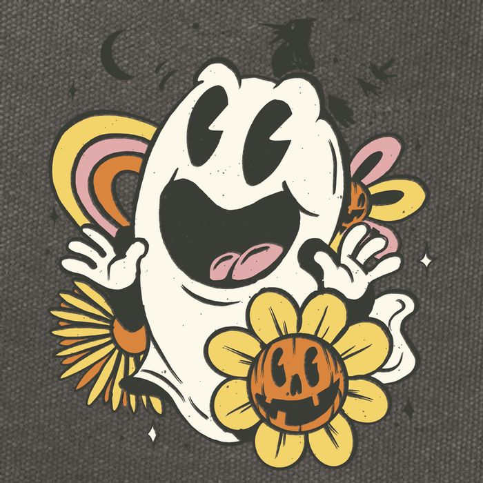 Halloween Cute Retro Ghost Cotton Canvas Backpack