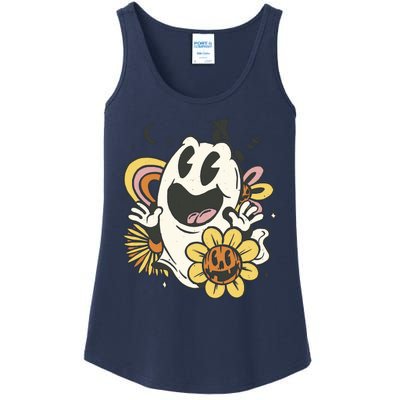 Halloween Cute Retro Ghost Ladies Essential Tank