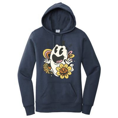 Halloween Cute Retro Ghost Women's Pullover Hoodie