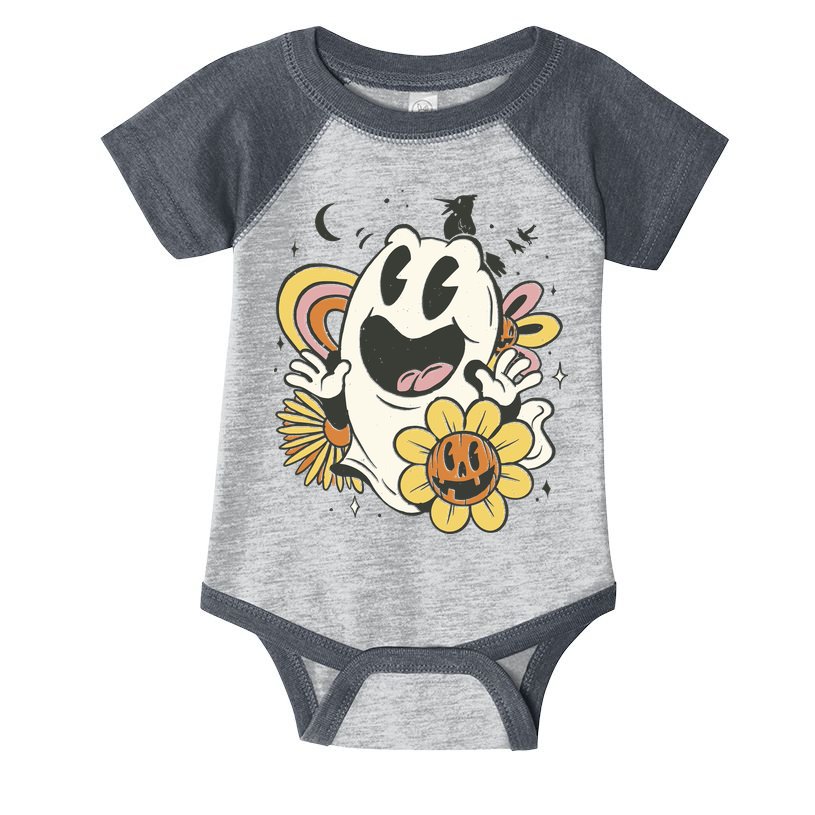 Halloween Cute Retro Ghost Infant Baby Jersey Bodysuit
