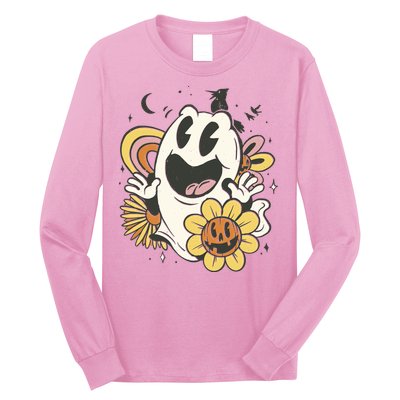 Halloween Cute Retro Ghost Long Sleeve Shirt