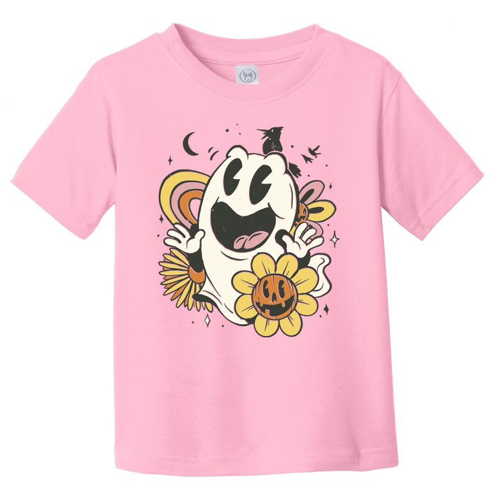 Halloween Cute Retro Ghost Toddler T-Shirt