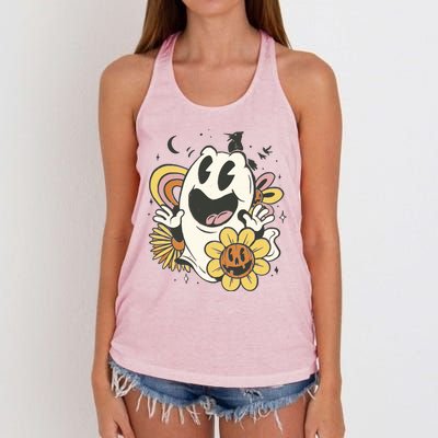 Halloween Cute Retro Ghost Women's Knotted Racerback Tank