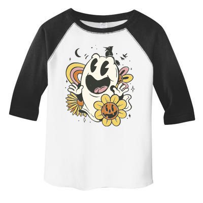 Halloween Cute Retro Ghost Toddler Fine Jersey T-Shirt