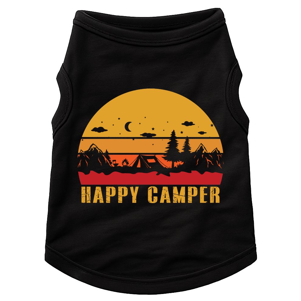 Happy Camper Retro Sunset Camping Doggie Tank