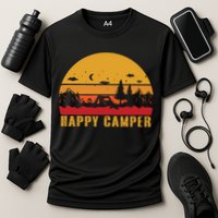 Happy Camper Retro Sunset Camping Cooling Performance Crew T-Shirt