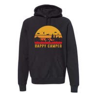 Happy Camper Retro Sunset Camping Premium Hoodie