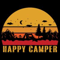 Happy Camper Retro Sunset Camping 16 in Basic Backpack