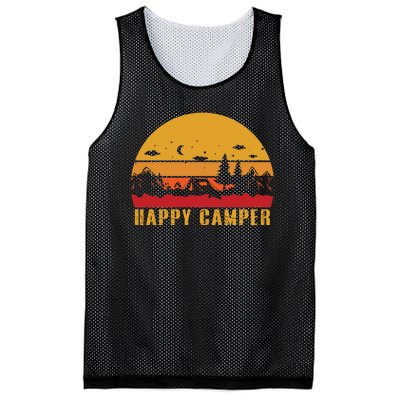 Happy Camper Retro Sunset Camping Mesh Reversible Basketball Jersey Tank