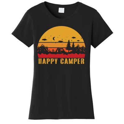 Happy Camper Retro Sunset Camping Women's T-Shirt