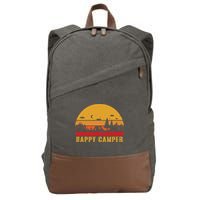 Happy Camper Retro Sunset Camping Cotton Canvas Backpack