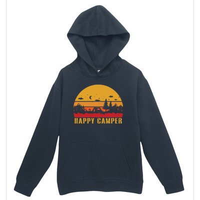 Happy Camper Retro Sunset Camping Urban Pullover Hoodie