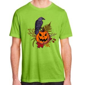 Halloween Crow Raven Pumpkin Fall Autumn Lover Adult ChromaSoft Performance T-Shirt