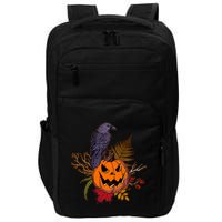 Halloween Crow Raven Pumpkin Fall Autumn Lover Impact Tech Backpack