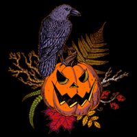 Halloween Crow Raven Pumpkin Fall Autumn Lover Impact Tech Backpack