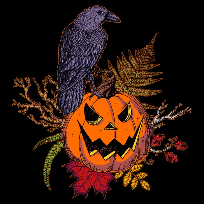 Halloween Crow Raven Pumpkin Fall Autumn Lover Impact Tech Backpack