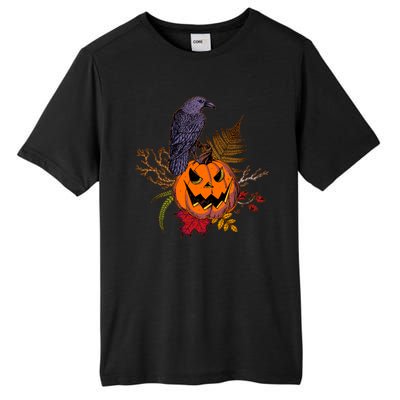 Halloween Crow Raven Pumpkin Fall Autumn Lover Tall Fusion ChromaSoft Performance T-Shirt