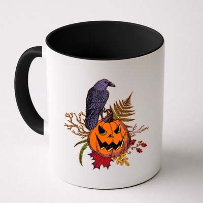 Halloween Crow Raven Pumpkin Fall Autumn Lover Mug