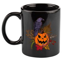 Halloween Crow Raven Pumpkin Fall Autumn Lover 11oz C Handle Ceramic Mug