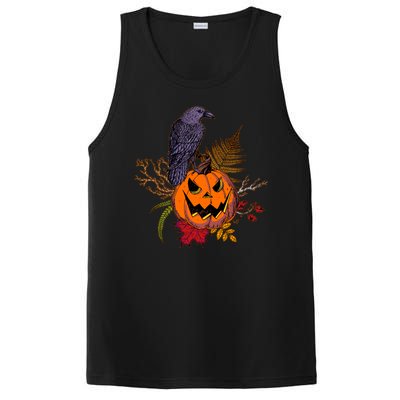 Halloween Crow Raven Pumpkin Fall Autumn Lover PosiCharge Competitor Tank