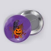 Halloween Crow Raven Pumpkin Fall Autumn Lover Button