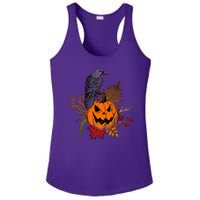 Halloween Crow Raven Pumpkin Fall Autumn Lover Ladies PosiCharge Competitor Racerback Tank