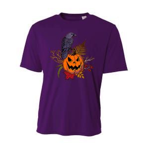 Halloween Crow Raven Pumpkin Fall Autumn Lover Performance Sprint T-Shirt