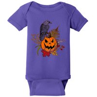 Halloween Crow Raven Pumpkin Fall Autumn Lover Baby Bodysuit