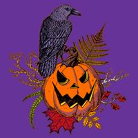 Halloween Crow Raven Pumpkin Fall Autumn Lover Baby Bodysuit