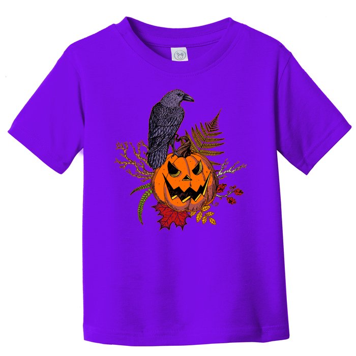 Halloween Crow Raven Pumpkin Fall Autumn Lover Toddler T-Shirt