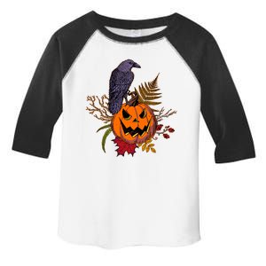 Halloween Crow Raven Pumpkin Fall Autumn Lover Toddler Fine Jersey T-Shirt