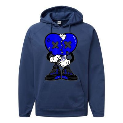 Heartbreak Cry Shoes Dripping Blue Performance Fleece Hoodie