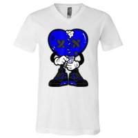 Heartbreak Cry Shoes Dripping Blue V-Neck T-Shirt